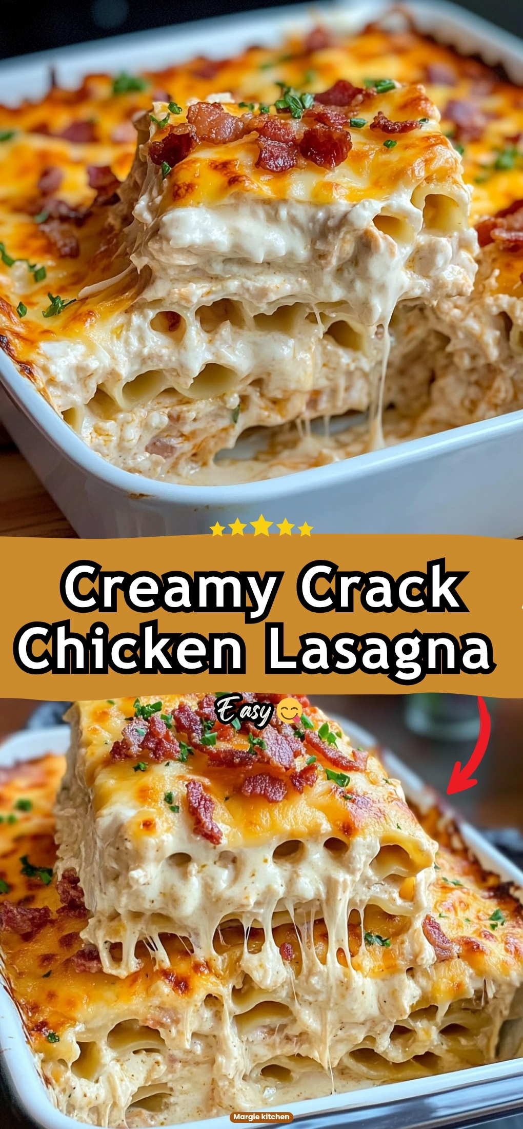 Creamy Crack Chicken Lasagna with Bacon and Ranch 68 Creamy Crack Chicken Lasagna with Bacon and Ranch