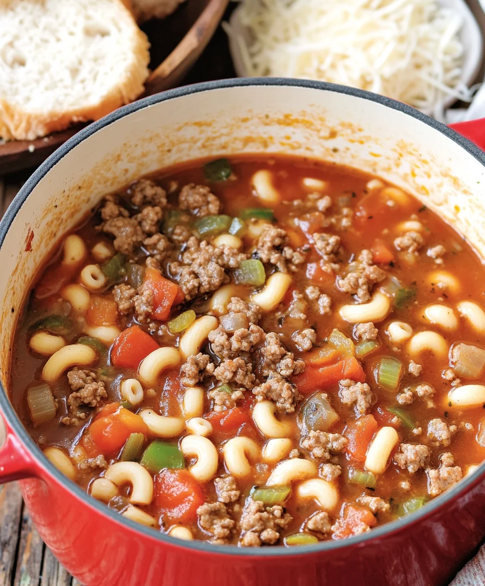 Hamburger Macaroni Soup Recipe (Ready in 35 Mins!) 68 Hamburger Macaroni Soup Recipe (Ready in 35 Mins!)