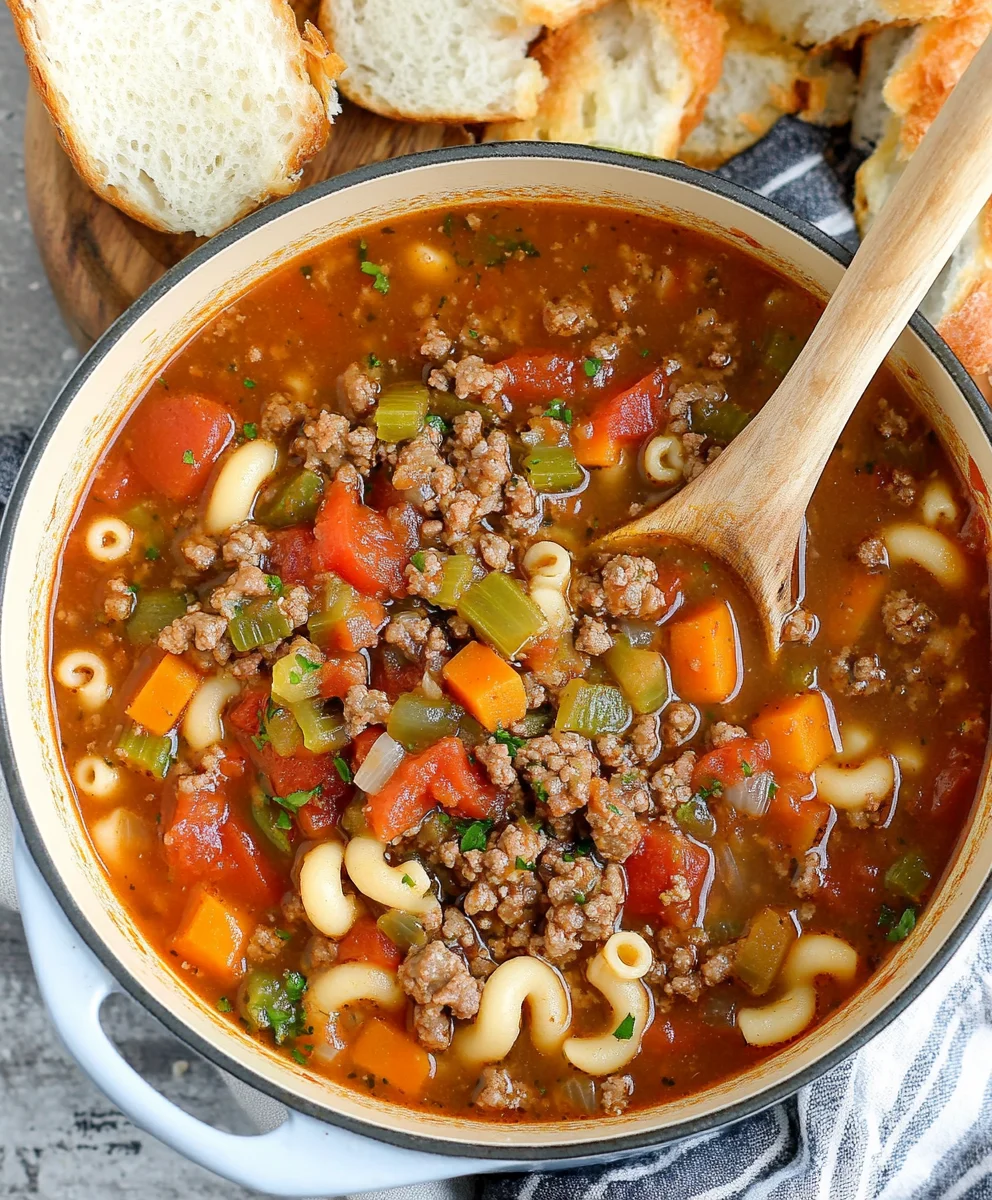 Hamburger Macaroni Soup Recipe (Ready in 35 Mins!)