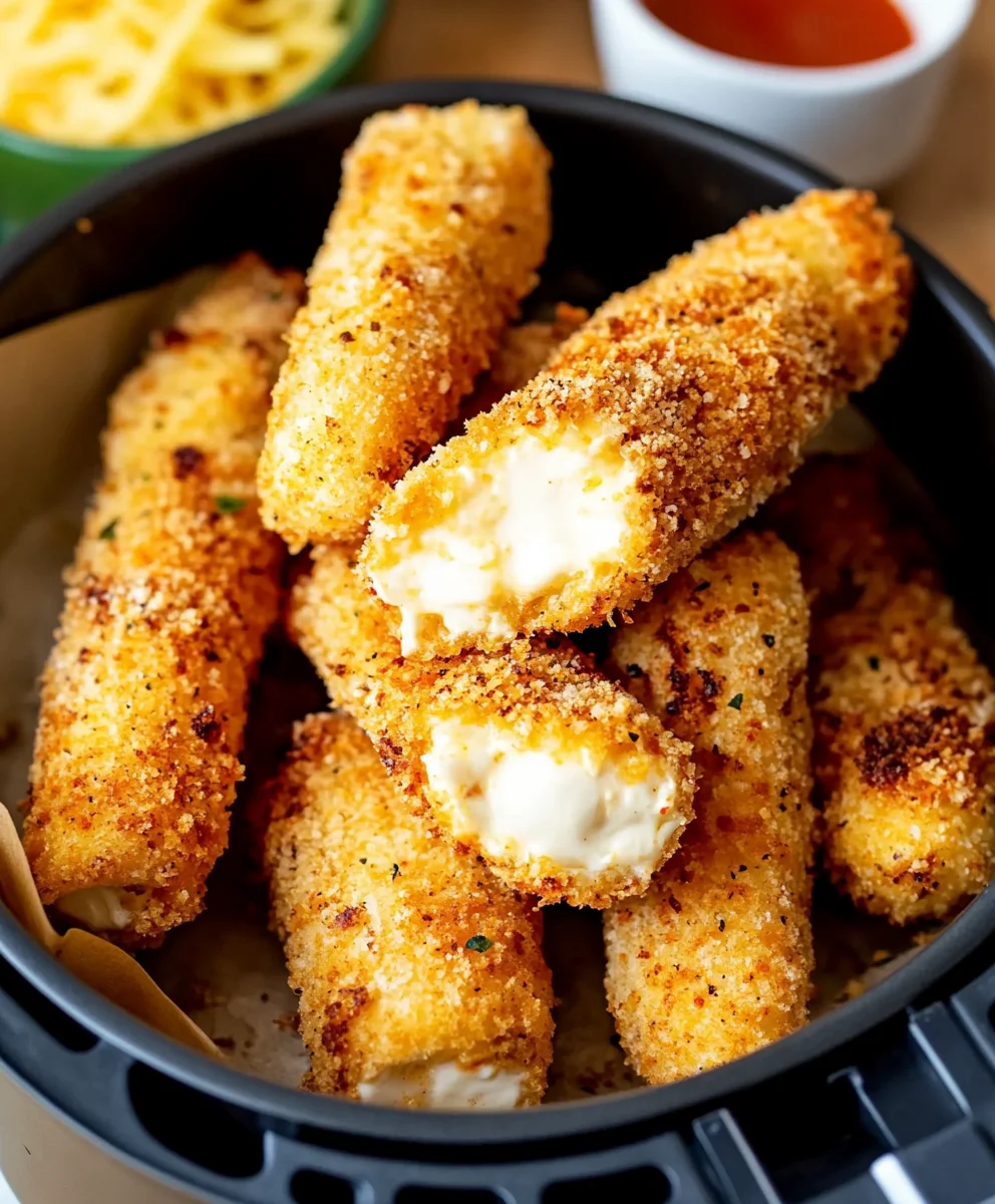 Air Fryer Mozzarella Sticks (Homemade Recipe)