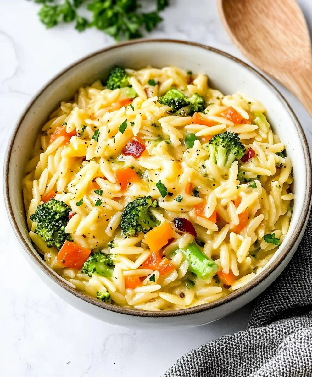 Broccoli Cheddar Orzo 68 Broccoli Cheddar Orzo