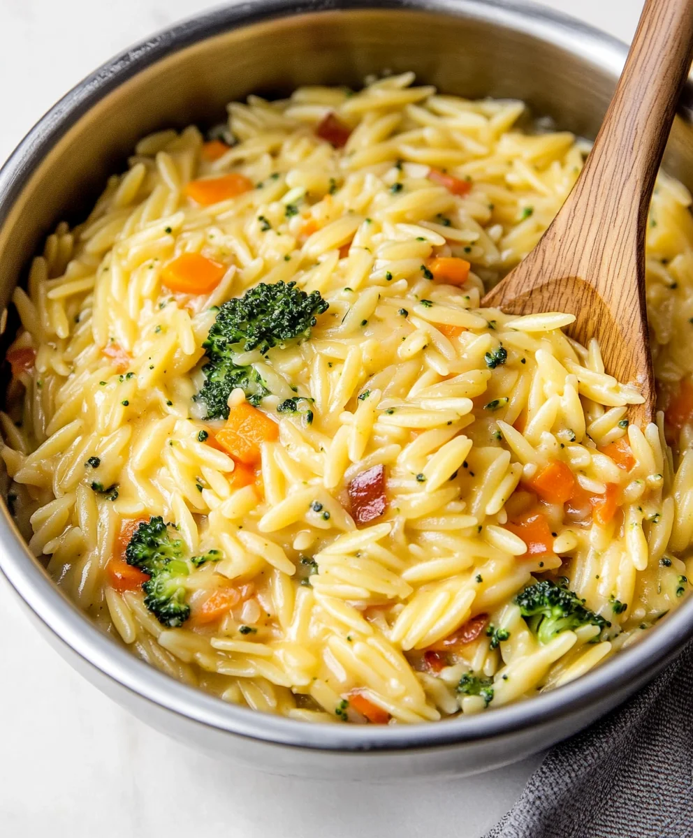 Broccoli Cheddar Orzo