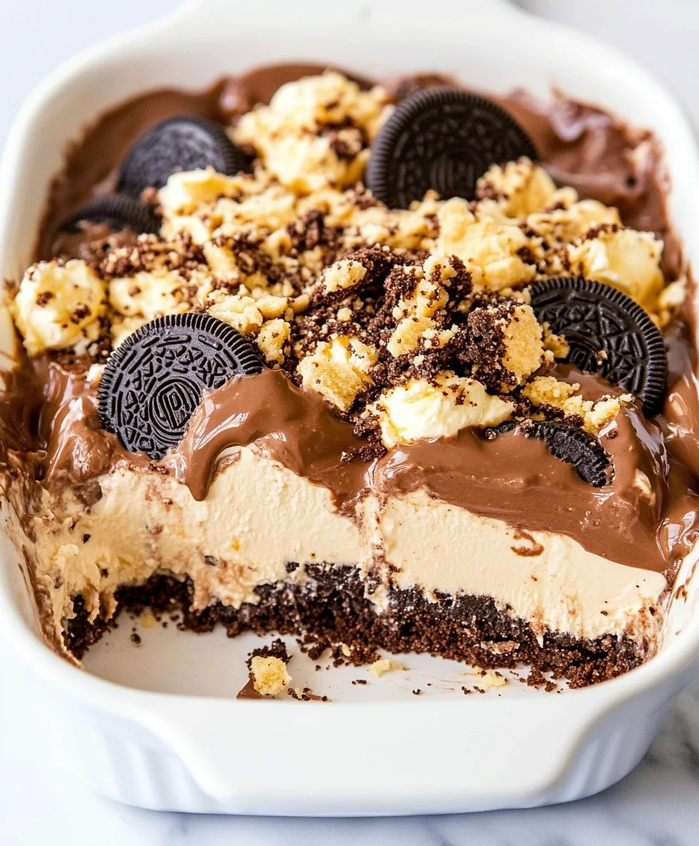 Chocolate Peanut Butter No-Bake Dessert
