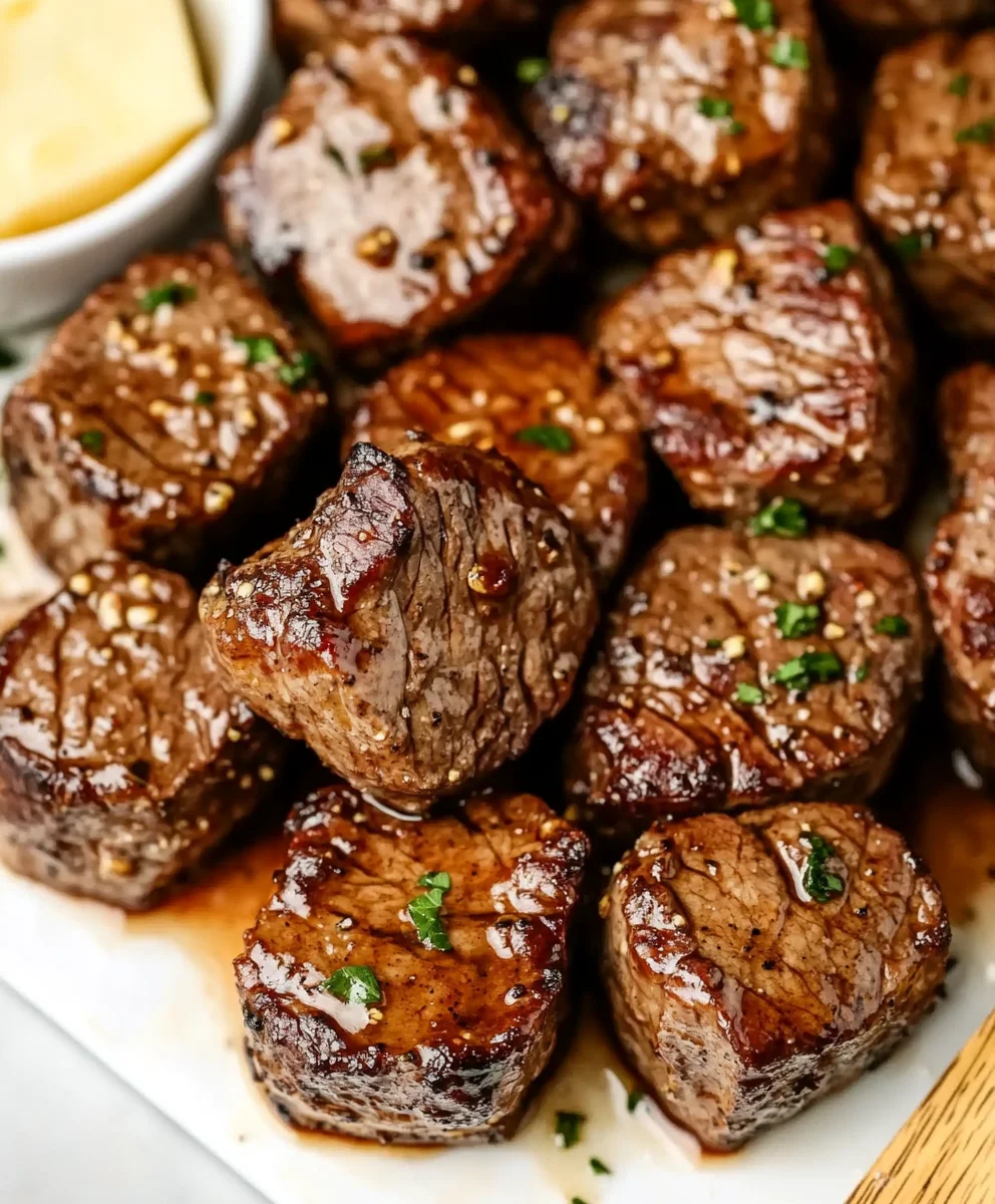 Air Fryer Steak Bites with Garlic Butter