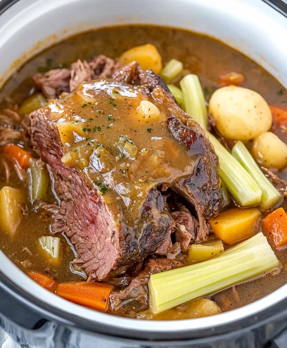 Three Packet Slow Cooker Roast