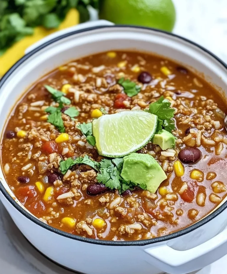 Easy Beefy Mexican Rice Soup