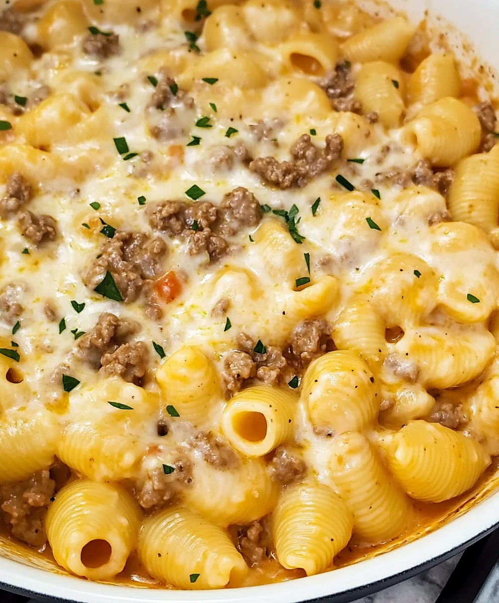 Easy Creamy Beef and Shells