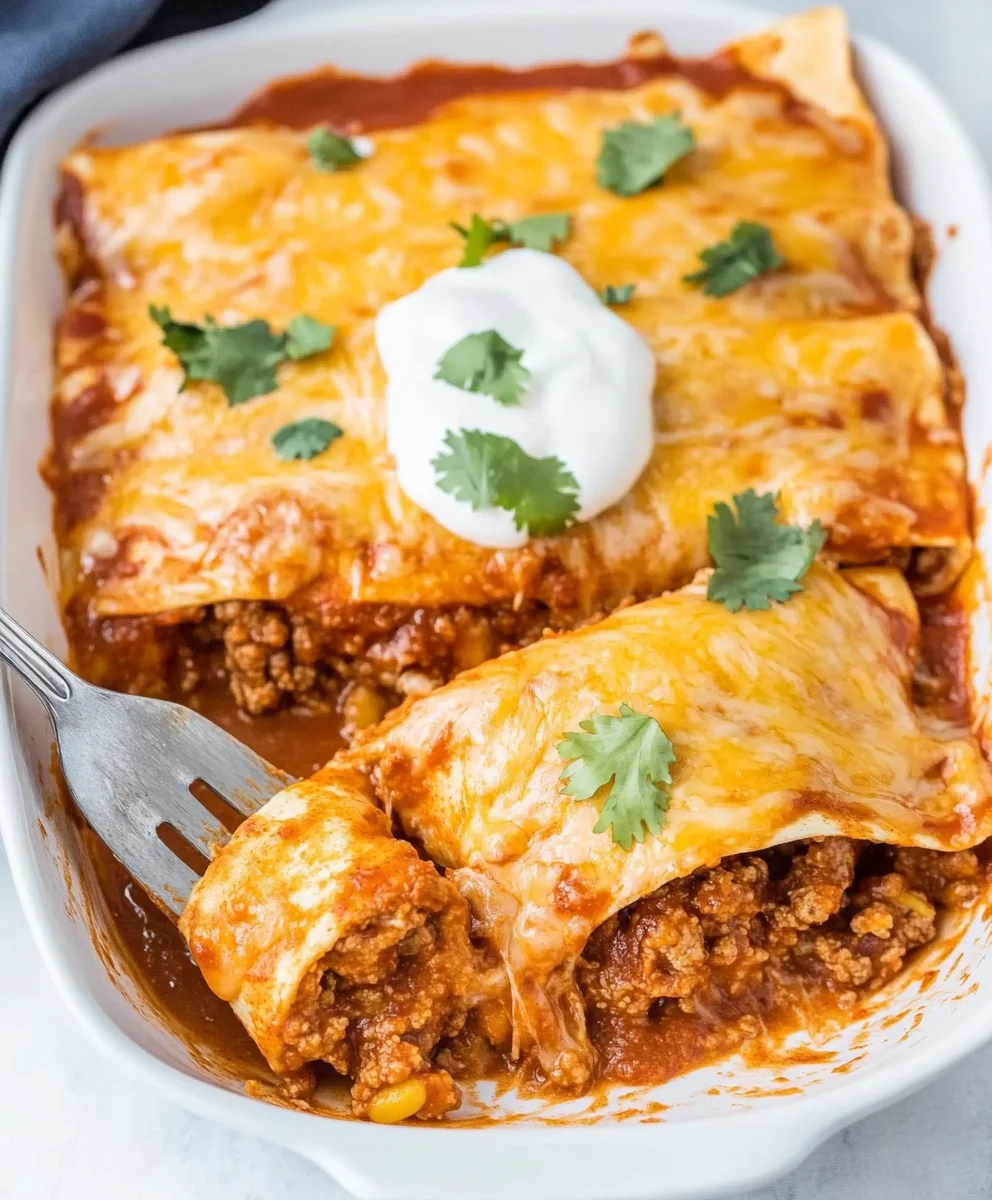 Beef and Bean Enchiladas Recipe