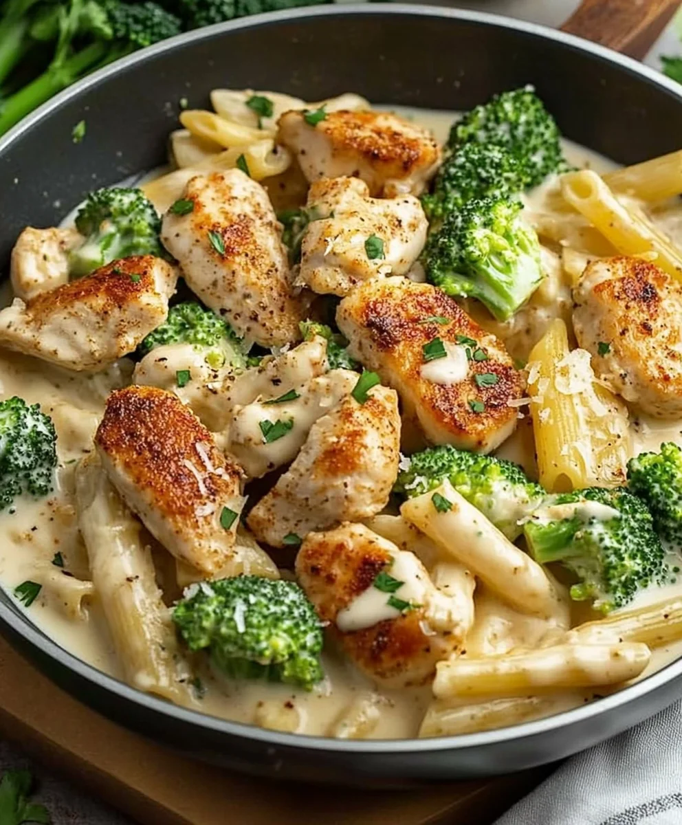 One Pot Cajun Chicken and Broccoli Alfredo
