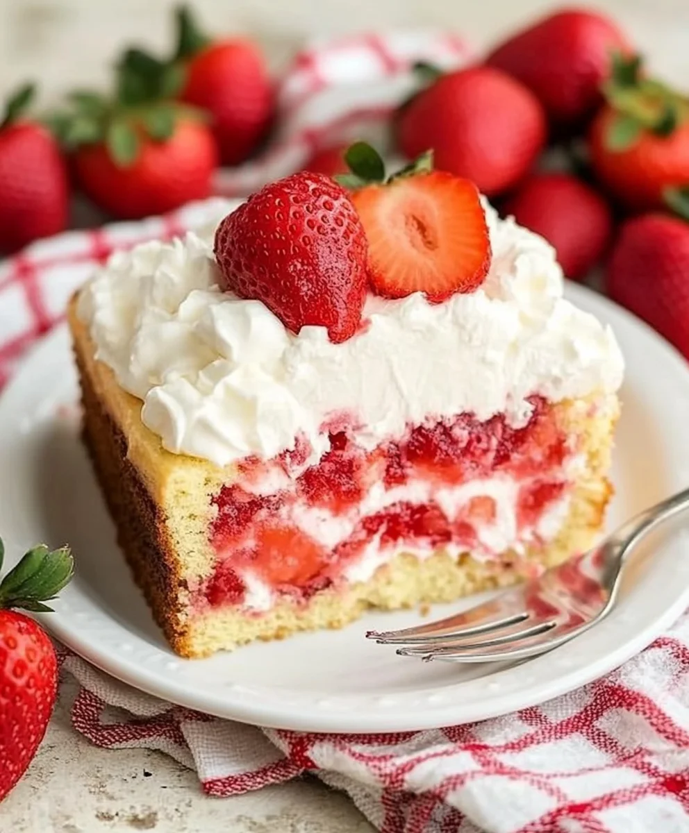 Strawberry Shortcake Poke Cake