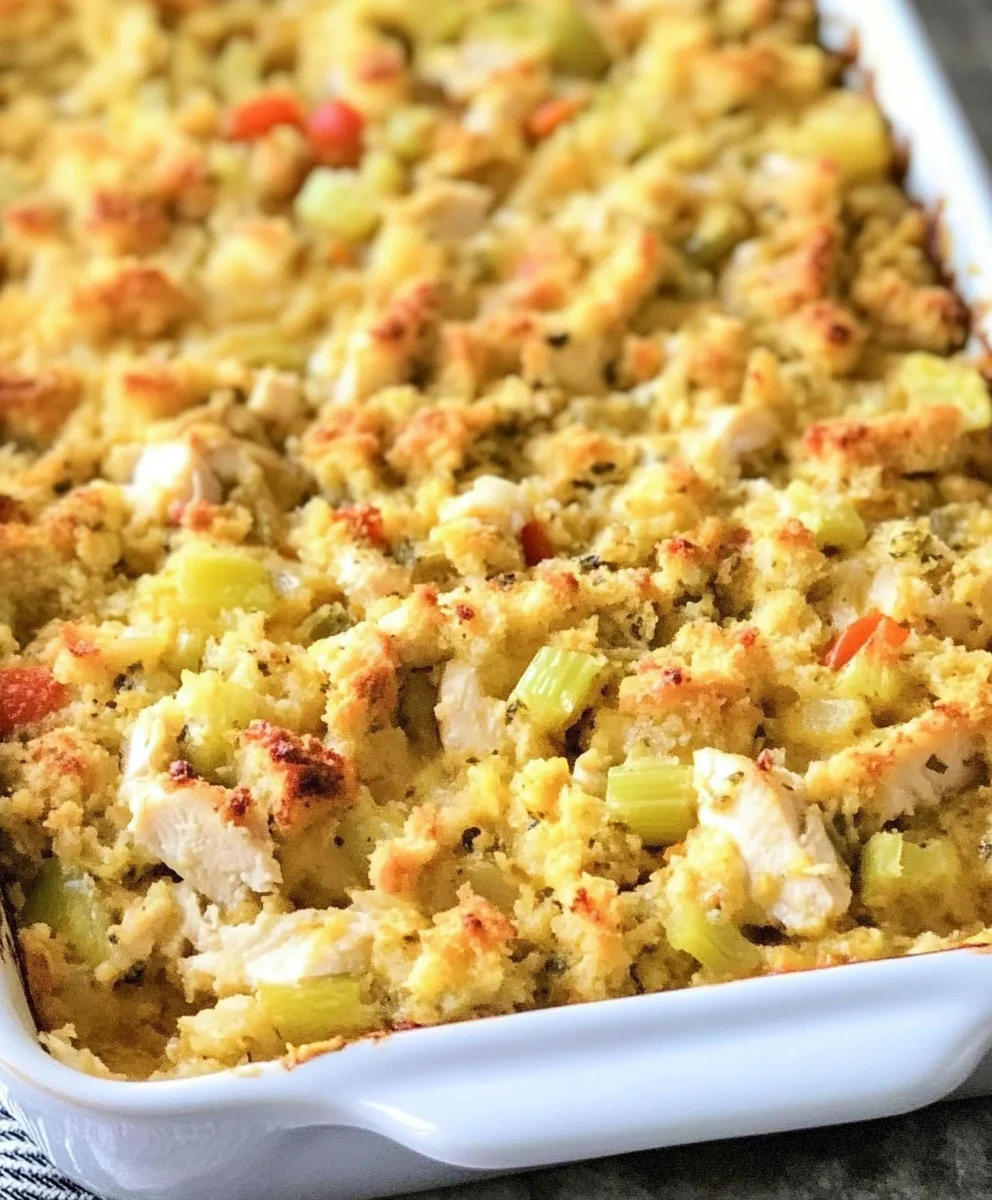 Easy Chicken and Dressing Casserole