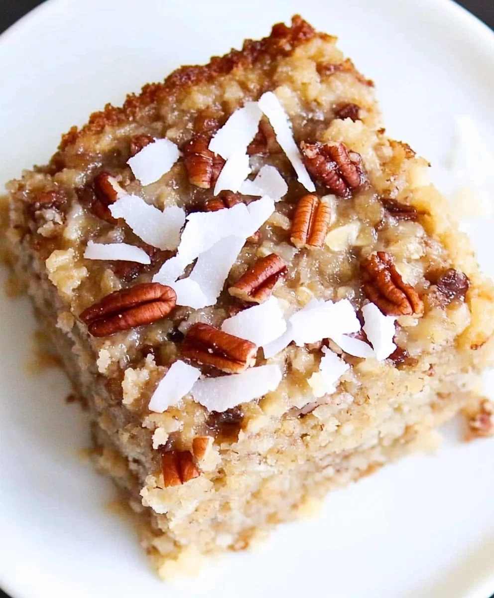 Oatmeal Cake with Coconut Pecan Frosting