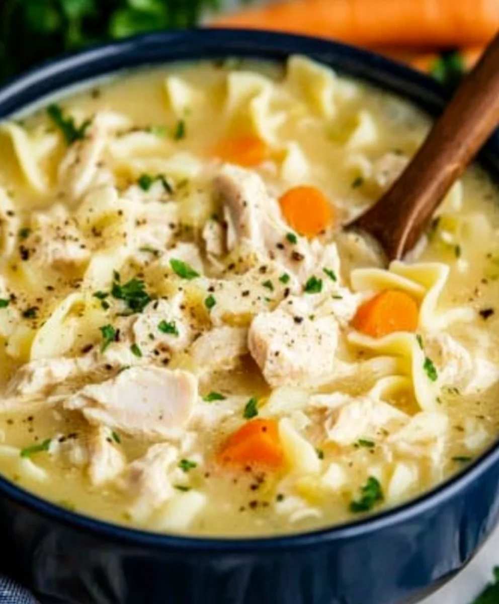Slow Cooker Creamy Chicken Noodle Soup